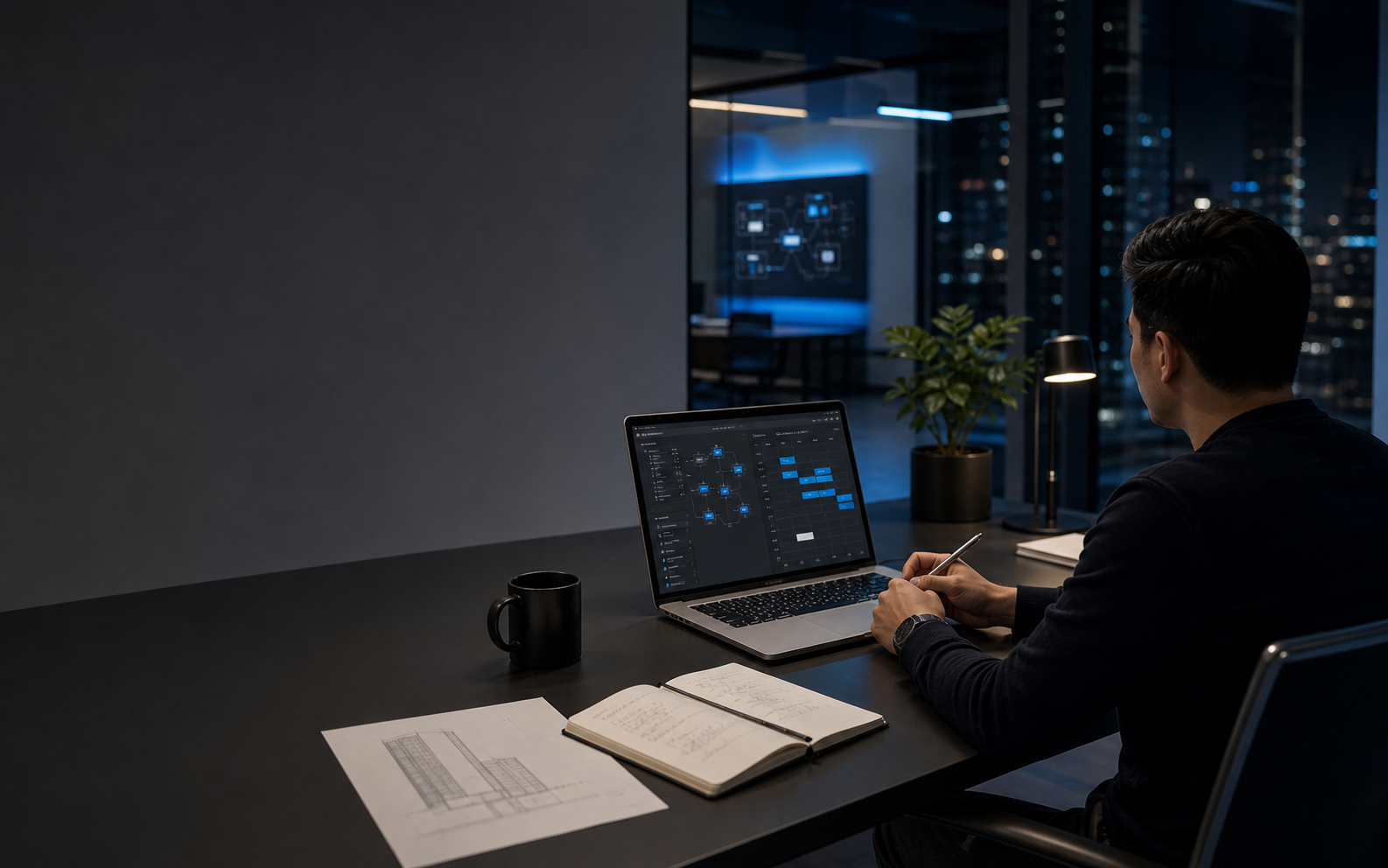 Solution architect preparing a project consultation