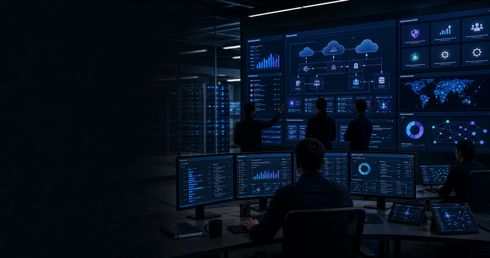 Enterprise platform command center with dashboards and secure architecture