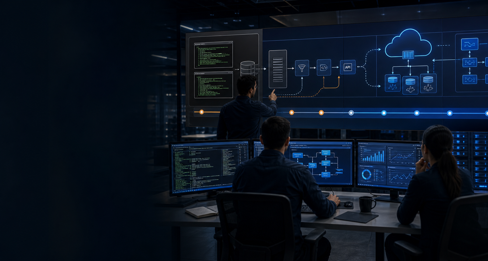 Legacy software migration visual from old system to modern cloud architecture